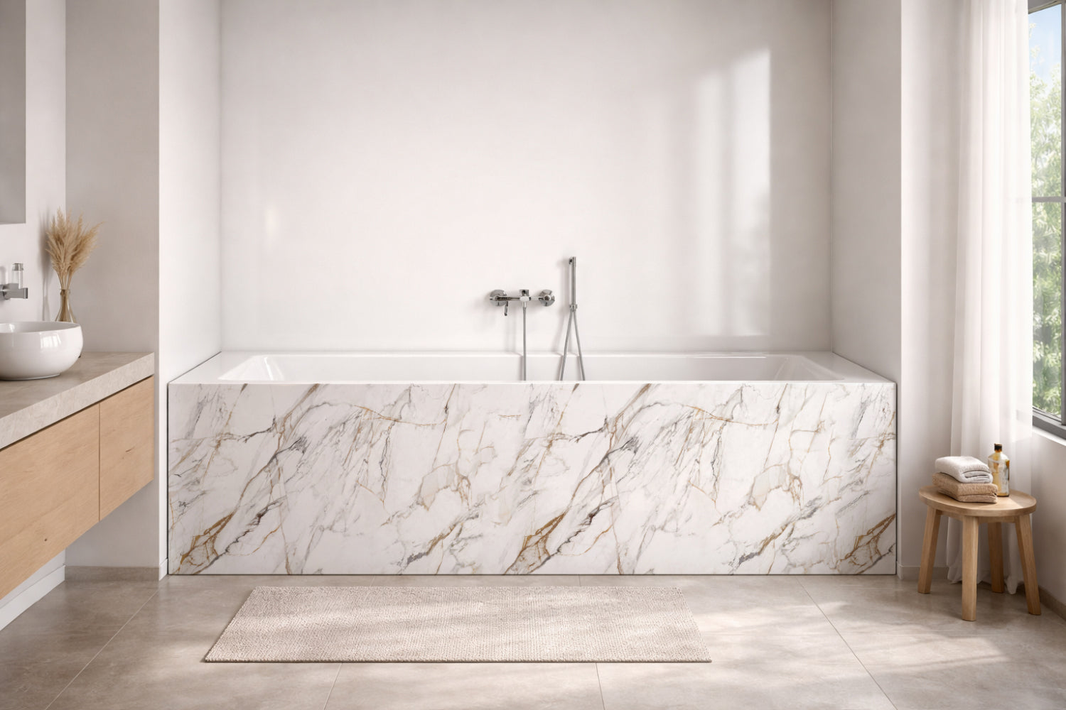 Badewannenverkleidung Marmoroptik
