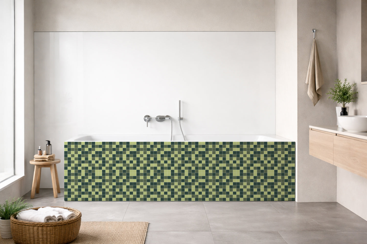 Badrückwand Fliesenoptik