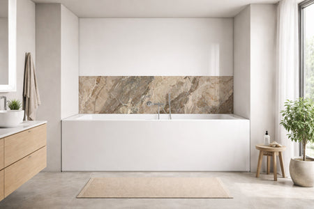 Badrückwand Marmoroptik