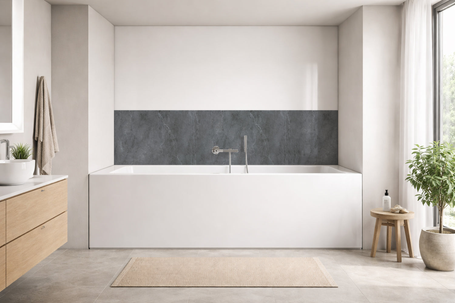 Badrückwand Marmoroptik
