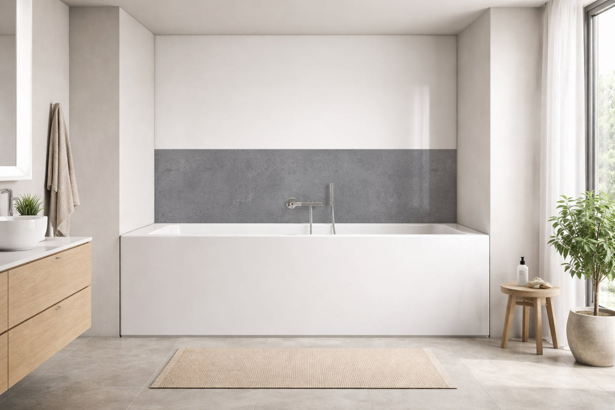 Badrückwand Betonoptik