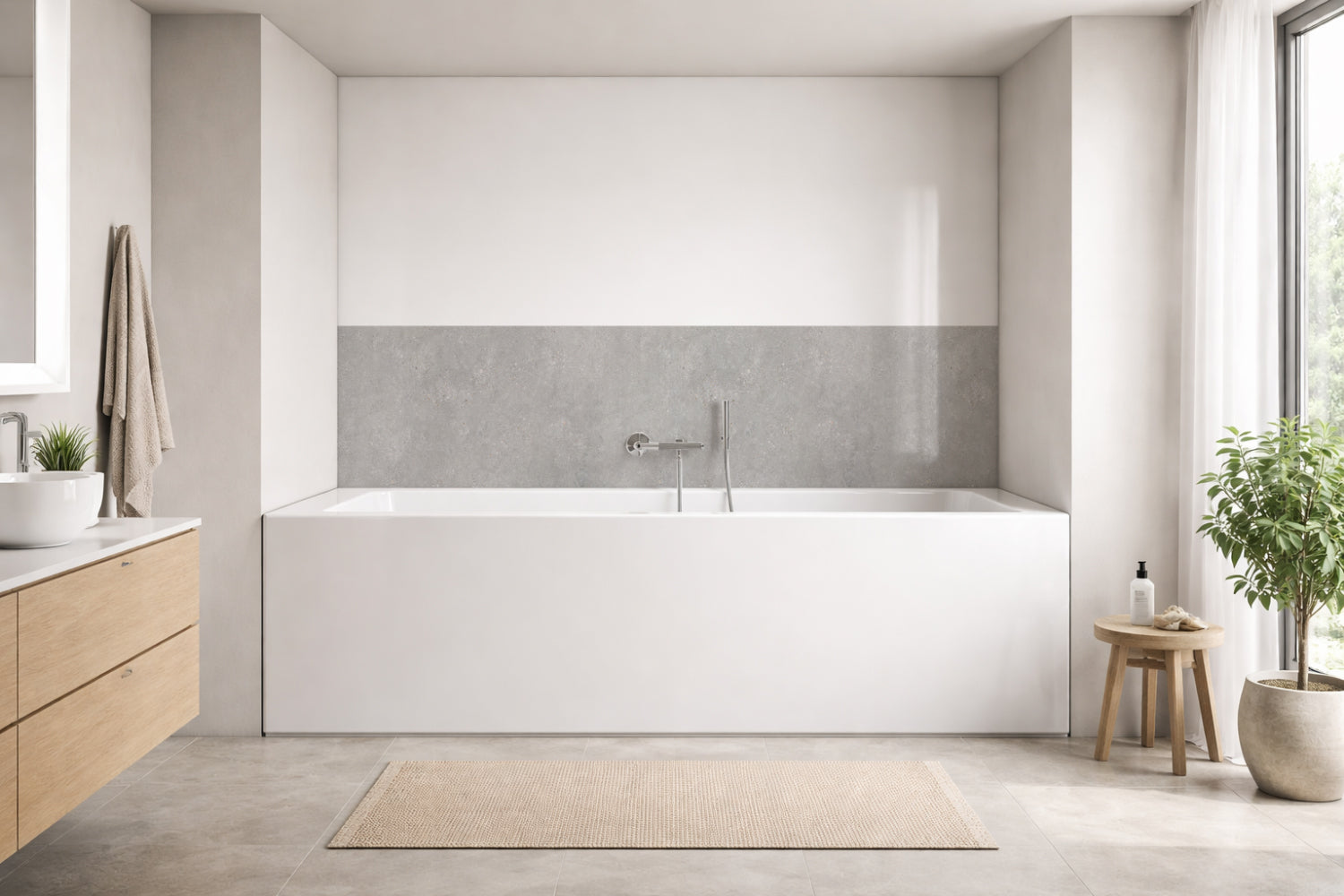 Badrückwand Betonoptik