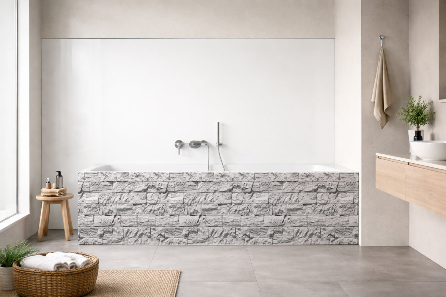 Badewannenverkleidung Steinoptik
