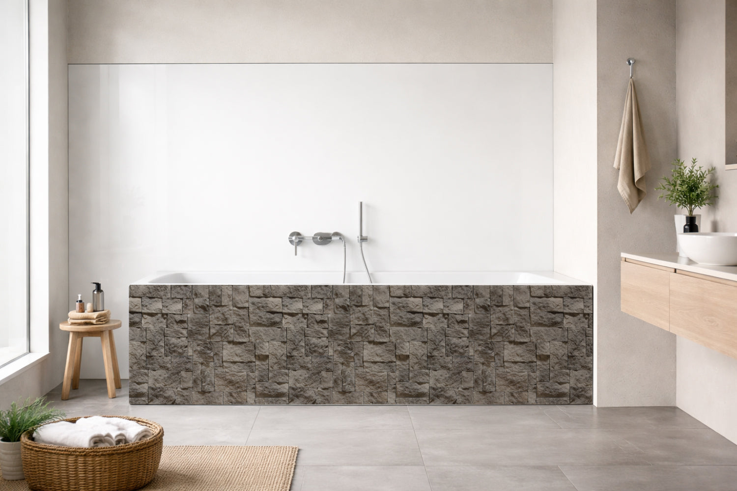 Badewannenverkleidung Steinoptik