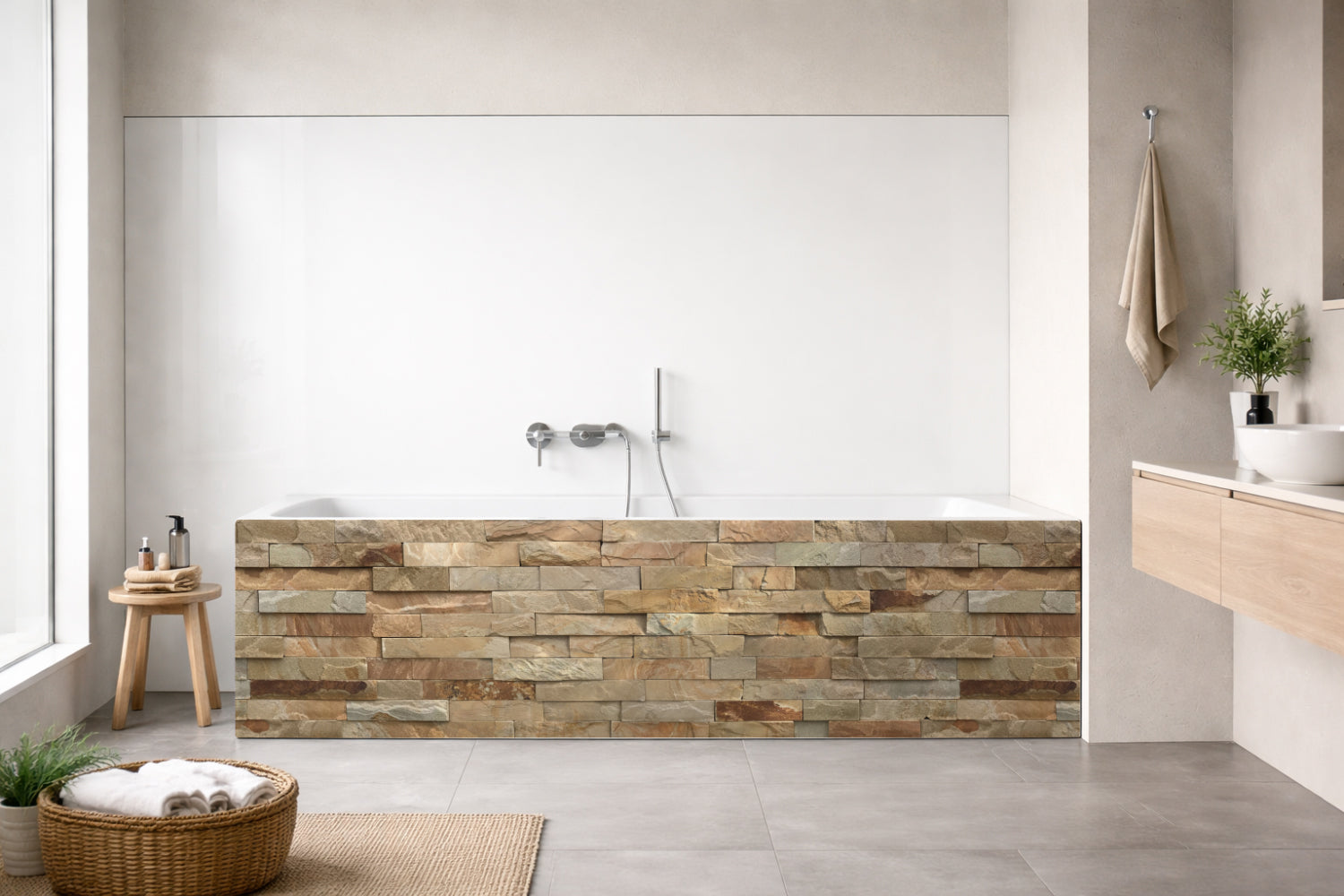 Badewannenverkleidung Steinoptik