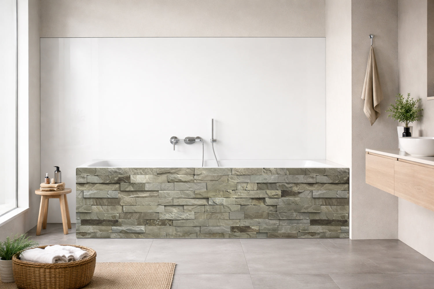 Badewannenverkleidung Steinoptik