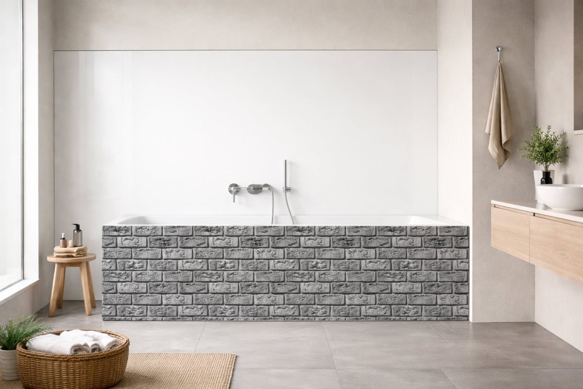 Badrückwand Steinoptik