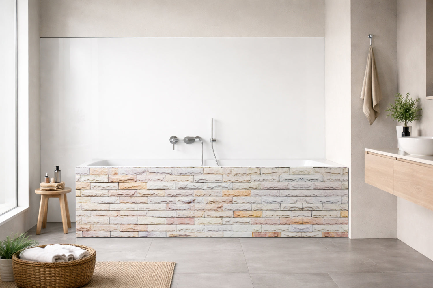 Badewannenverkleidung Steinoptik