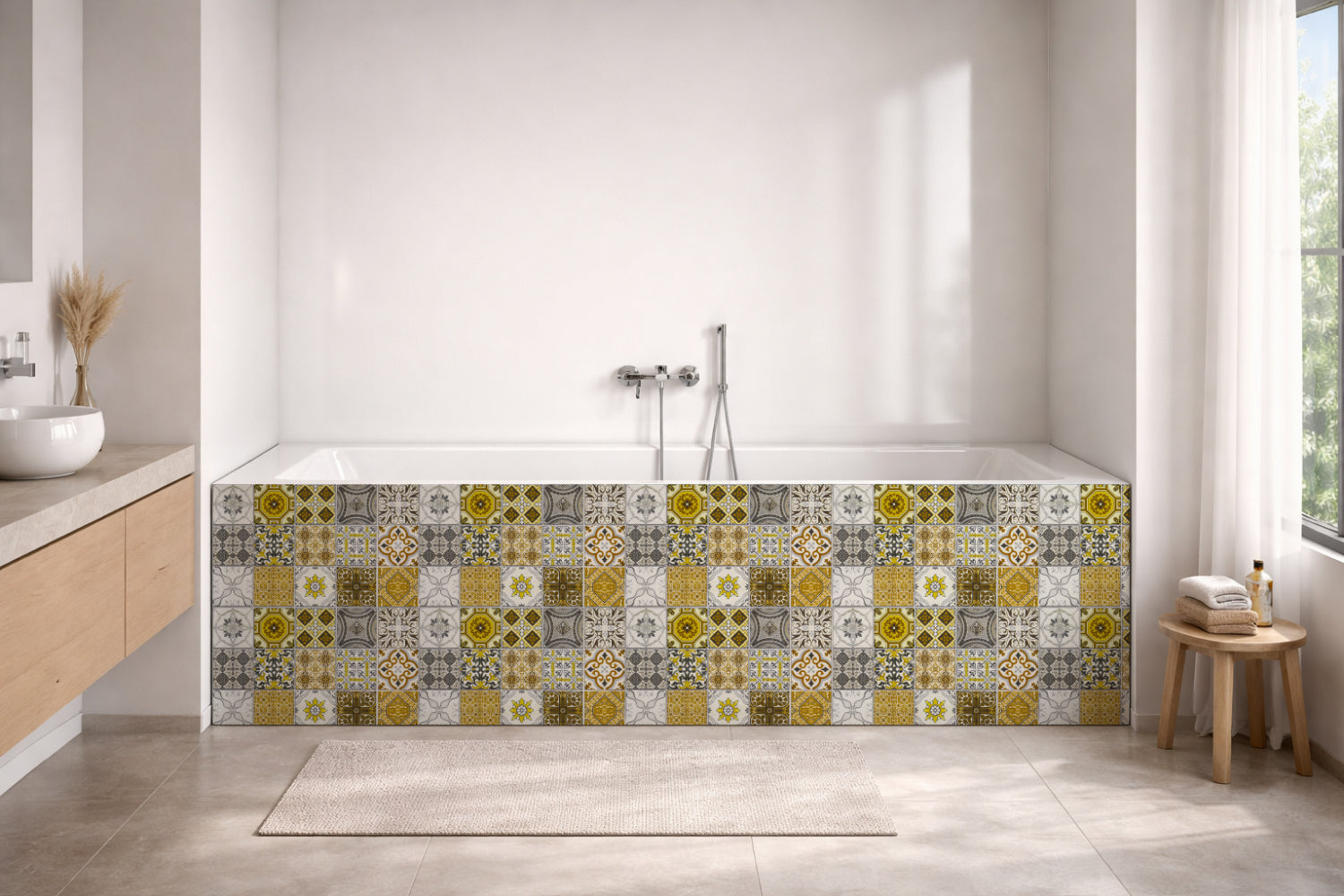 Badrückwand Patchwork