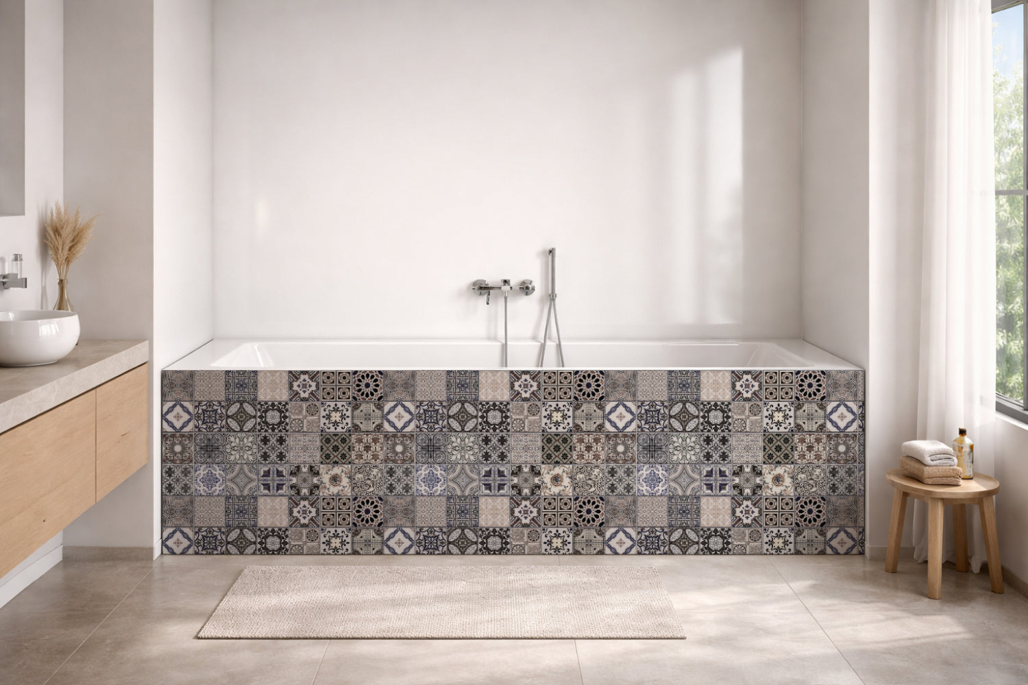 Badrückwand Patchwork