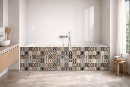 Badrückwand Patchwork