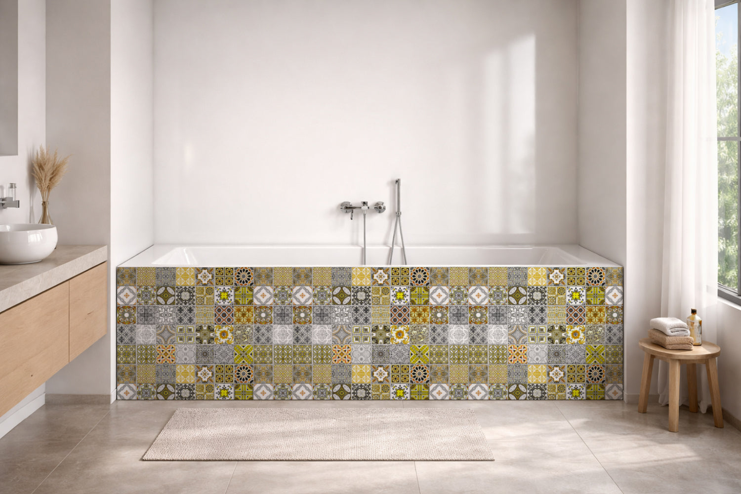 Badrückwand Patchwork