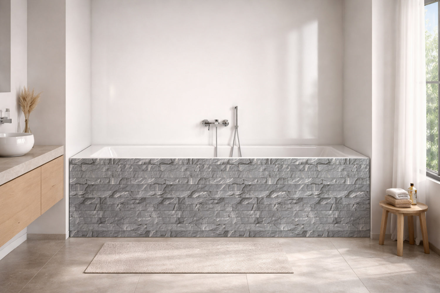 Badewannenverkleidung Steinoptik