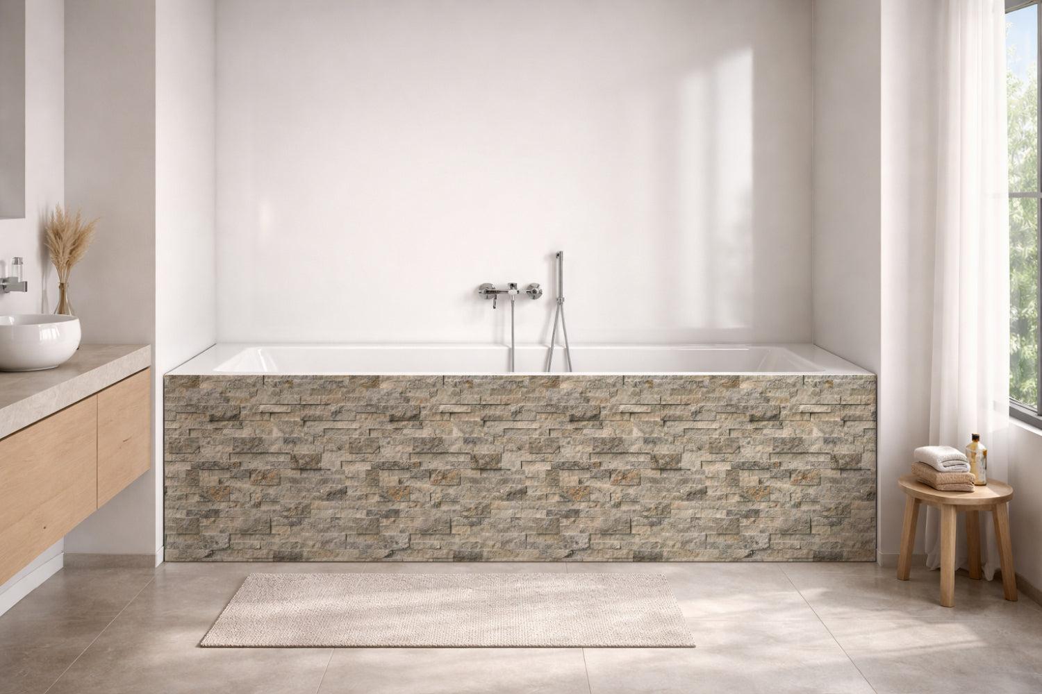 Badewannenverkleidung Steinoptik