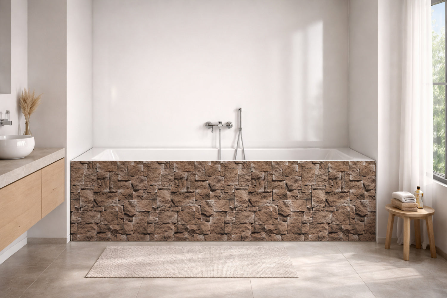Badewannenverkleidung Steinoptik