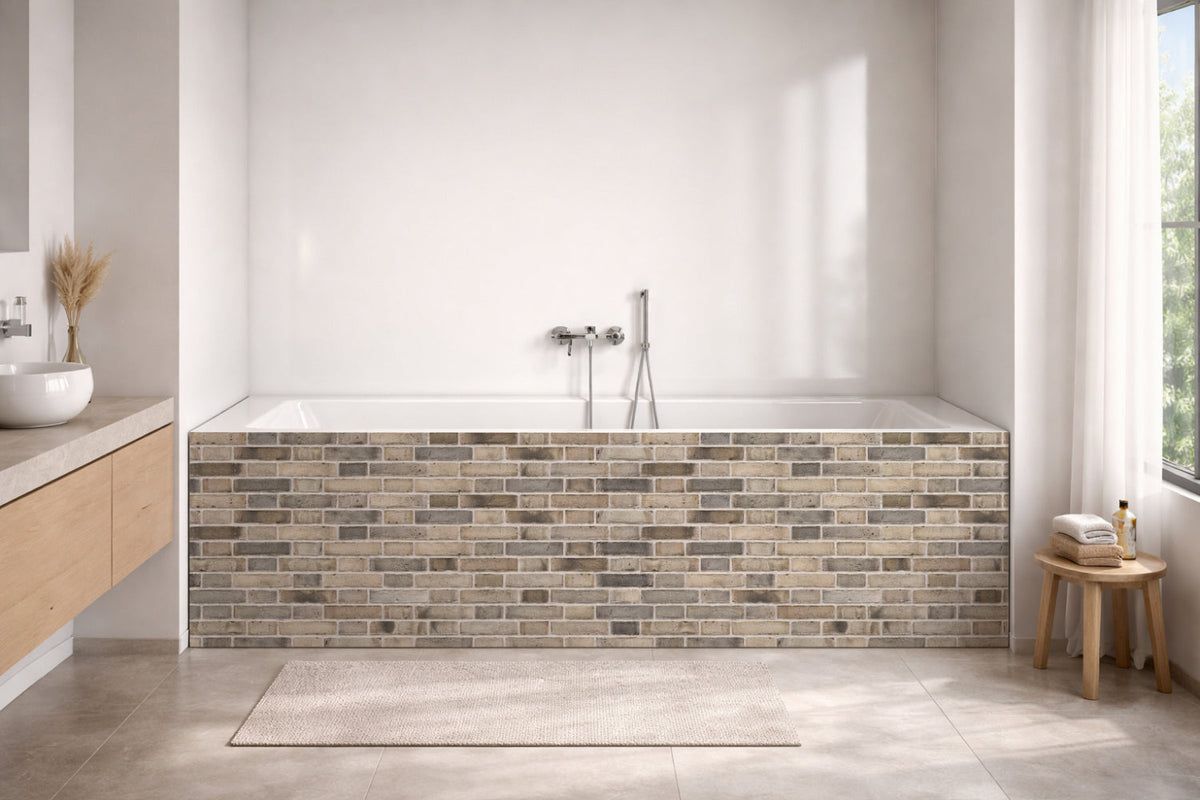 Badrückwand Steinoptik