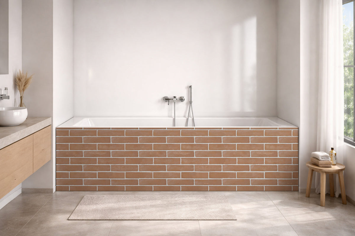 Badrückwand Steinoptik