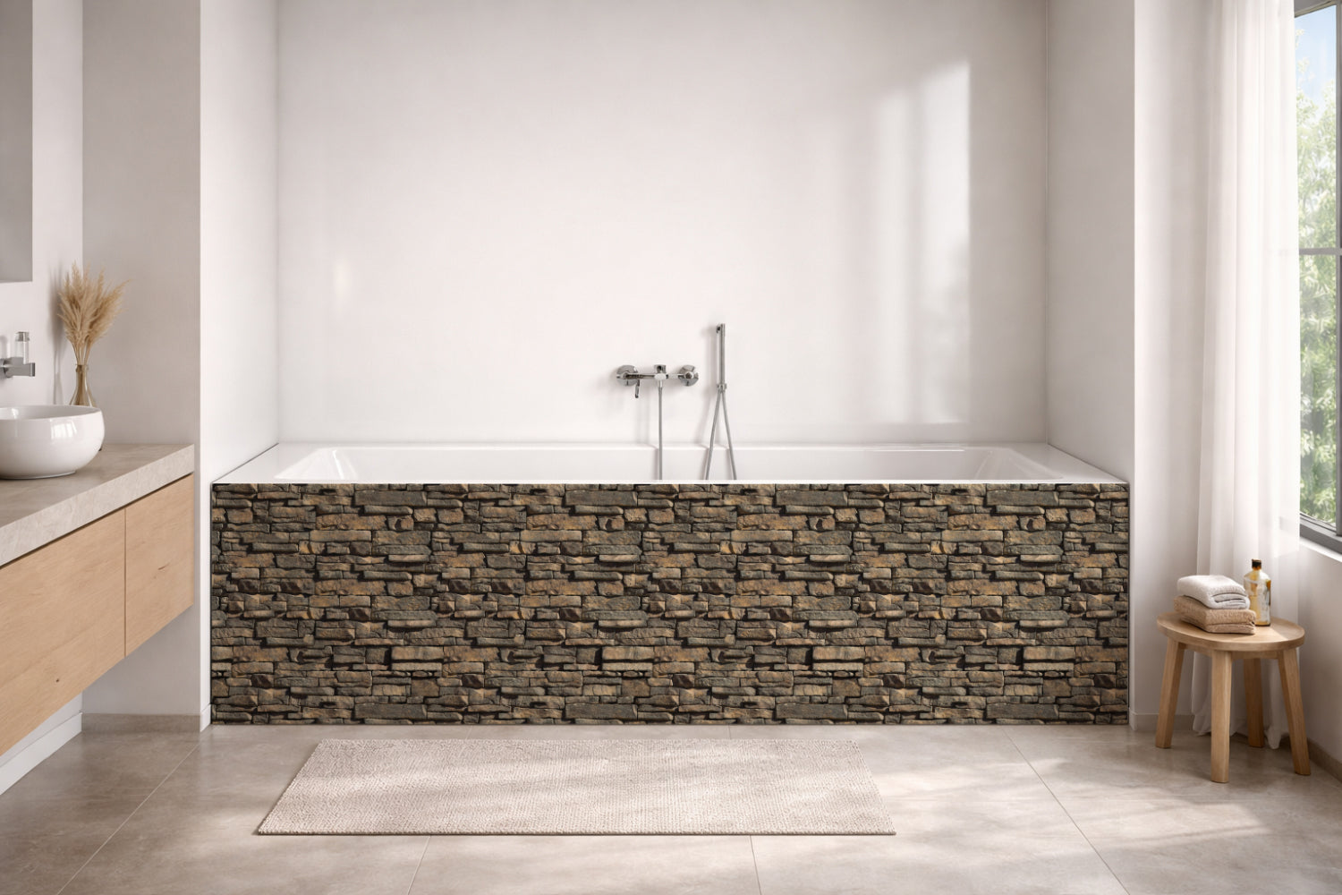 Badewannenverkleidung Steinoptik