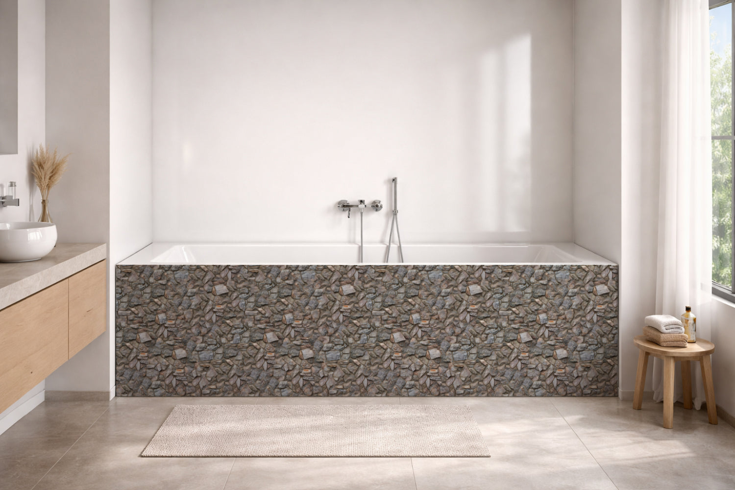 Badewannenverkleidung Steinoptik