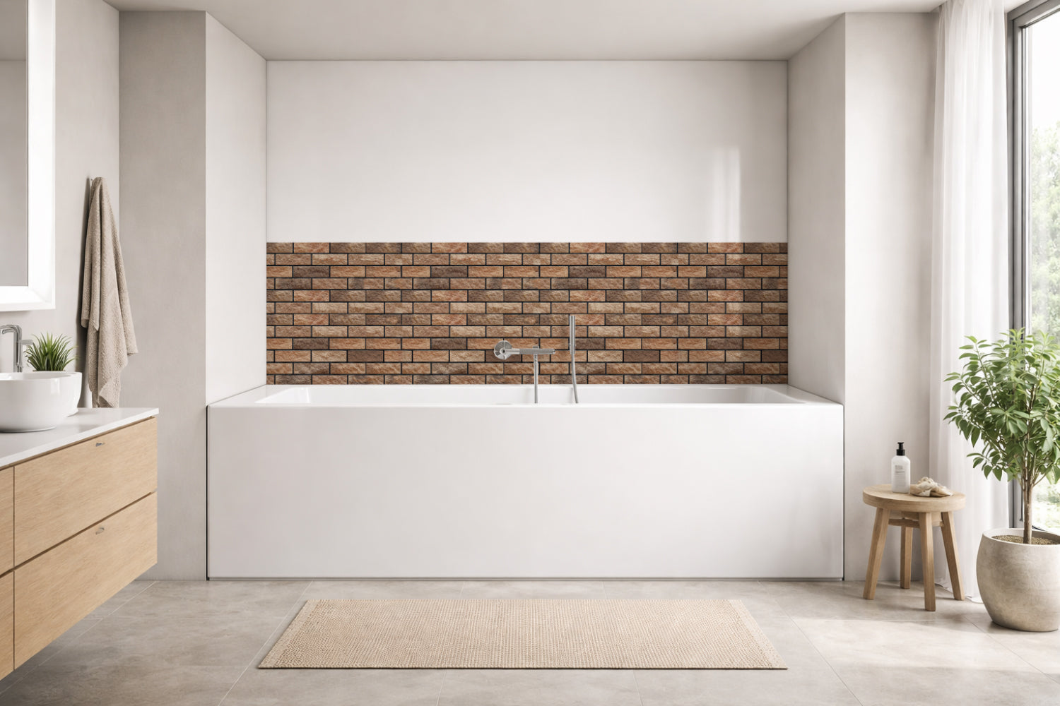 Badrückwand Steinoptik