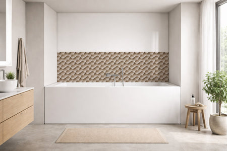 Badrückwand Steinoptik