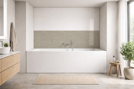 Badrückwand Steinoptik