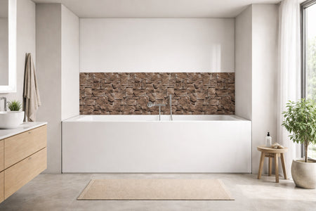 Badrückwand Steinoptik