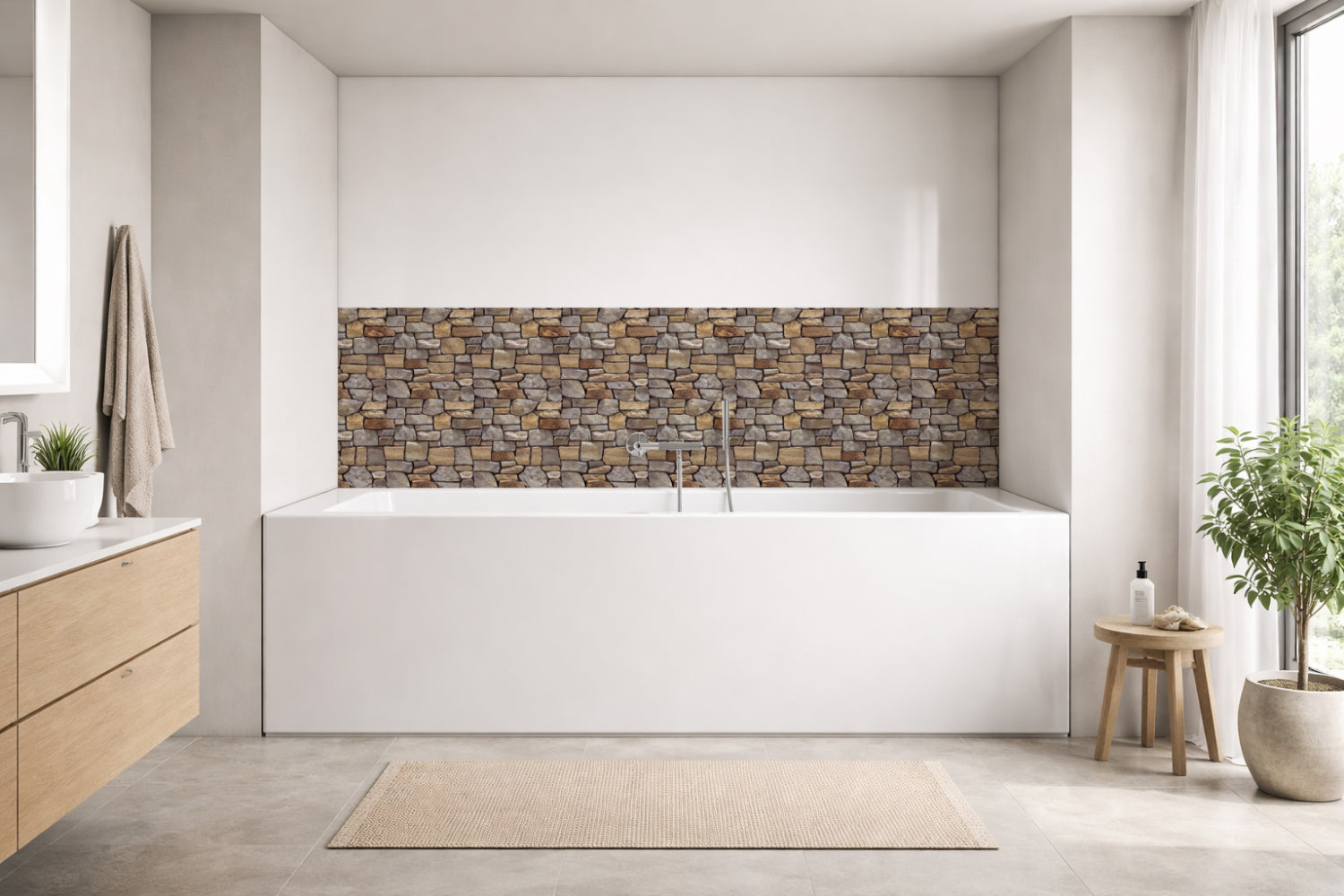 Badewannenverkleidung Steinoptik