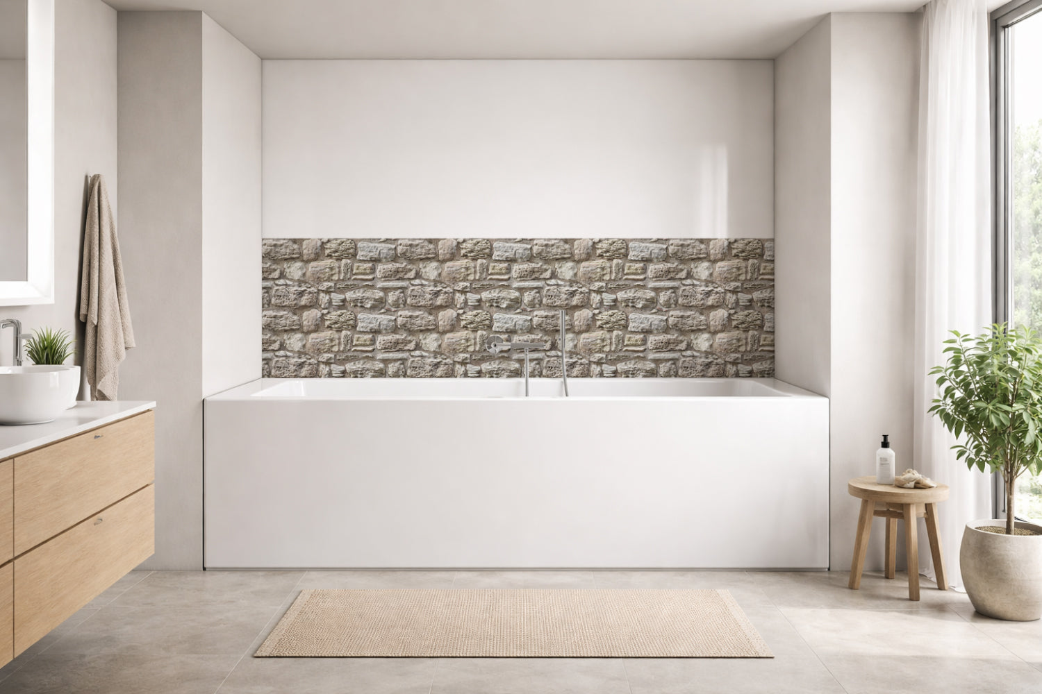 Badewannenverkleidung Steinoptik