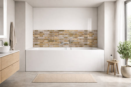 Badrückwand Steinoptik
