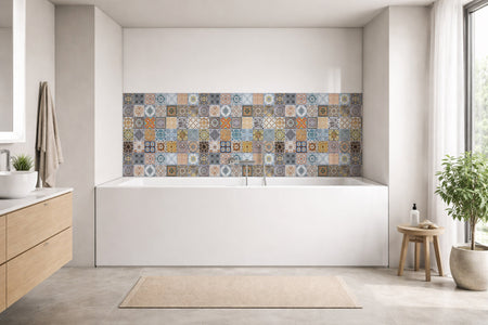 Badrückwand Patchwork
