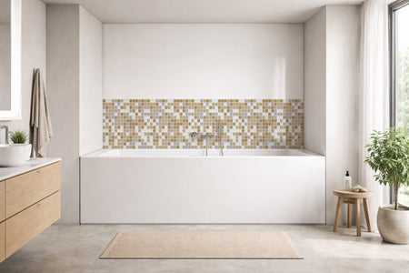 Badrückwand Fliesenoptik