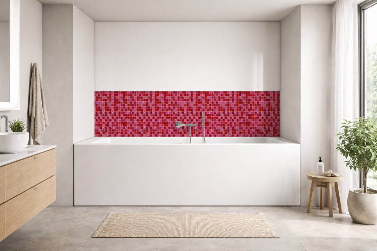 Badrückwand Fliesenoptik