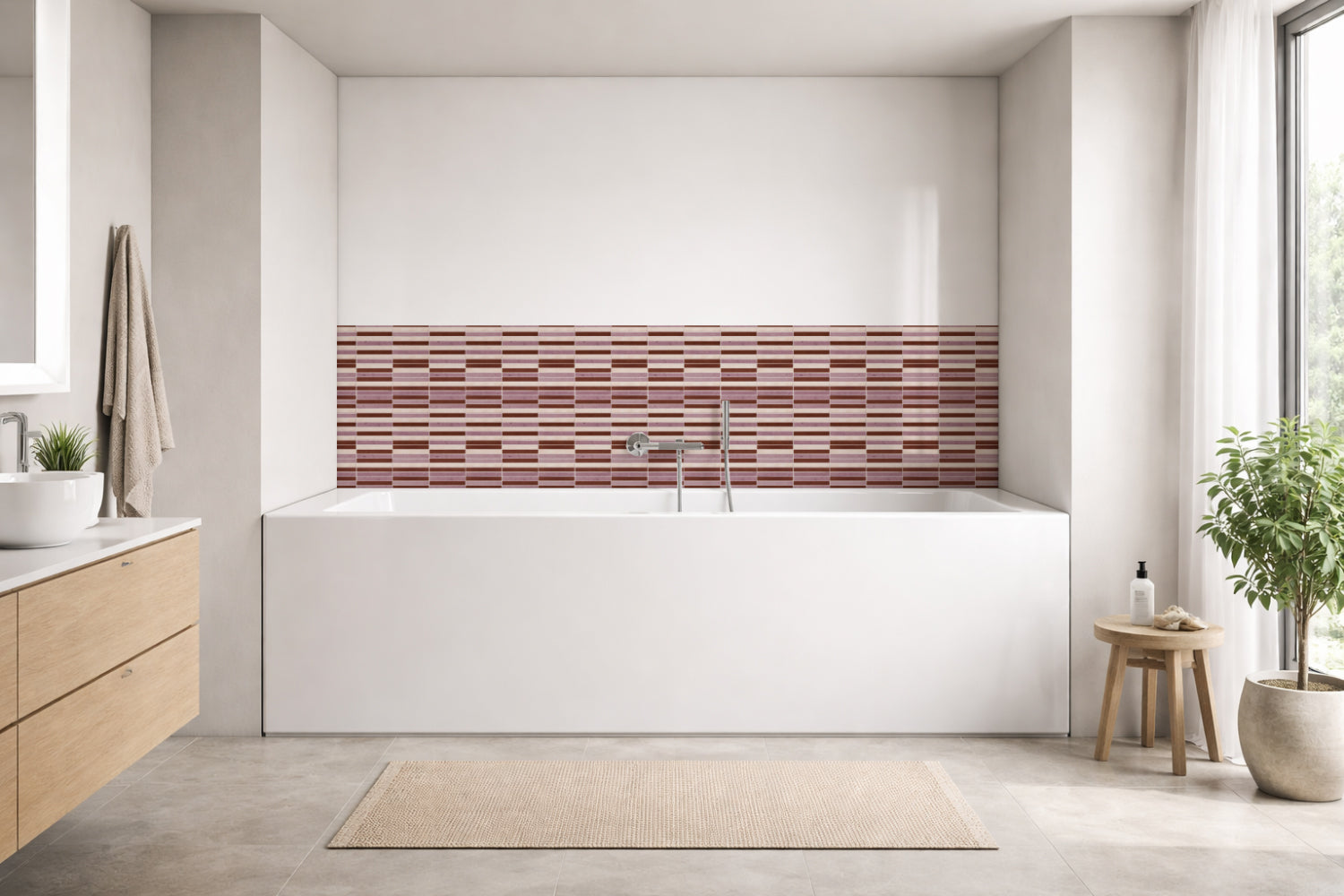 Badrückwand Fliesenoptik