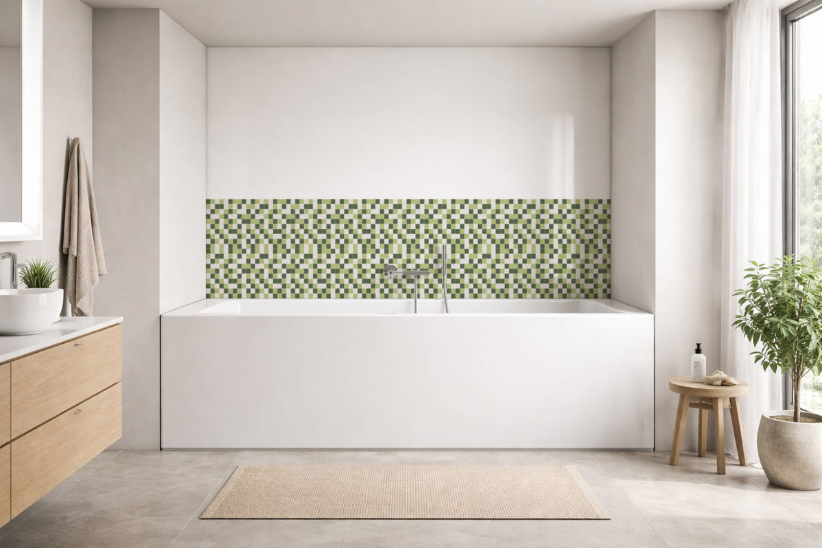 Badrückwand Fliesenoptik