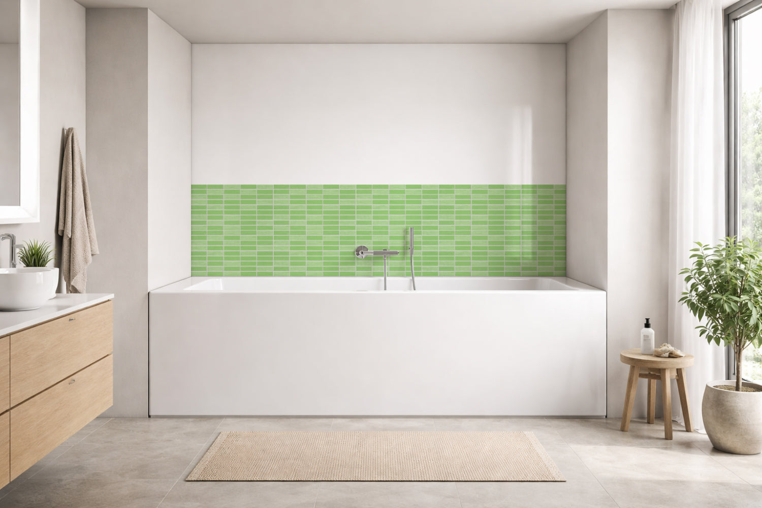 Badrückwand Fliesenoptik