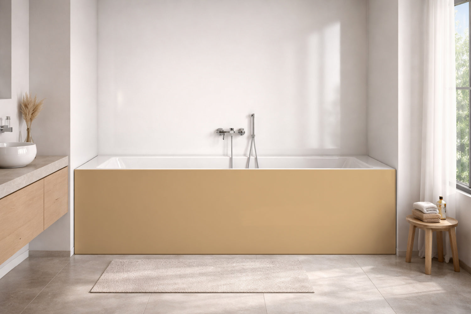Badrückwand Einfarbig #D0B083 RAL 1001 (Beige)