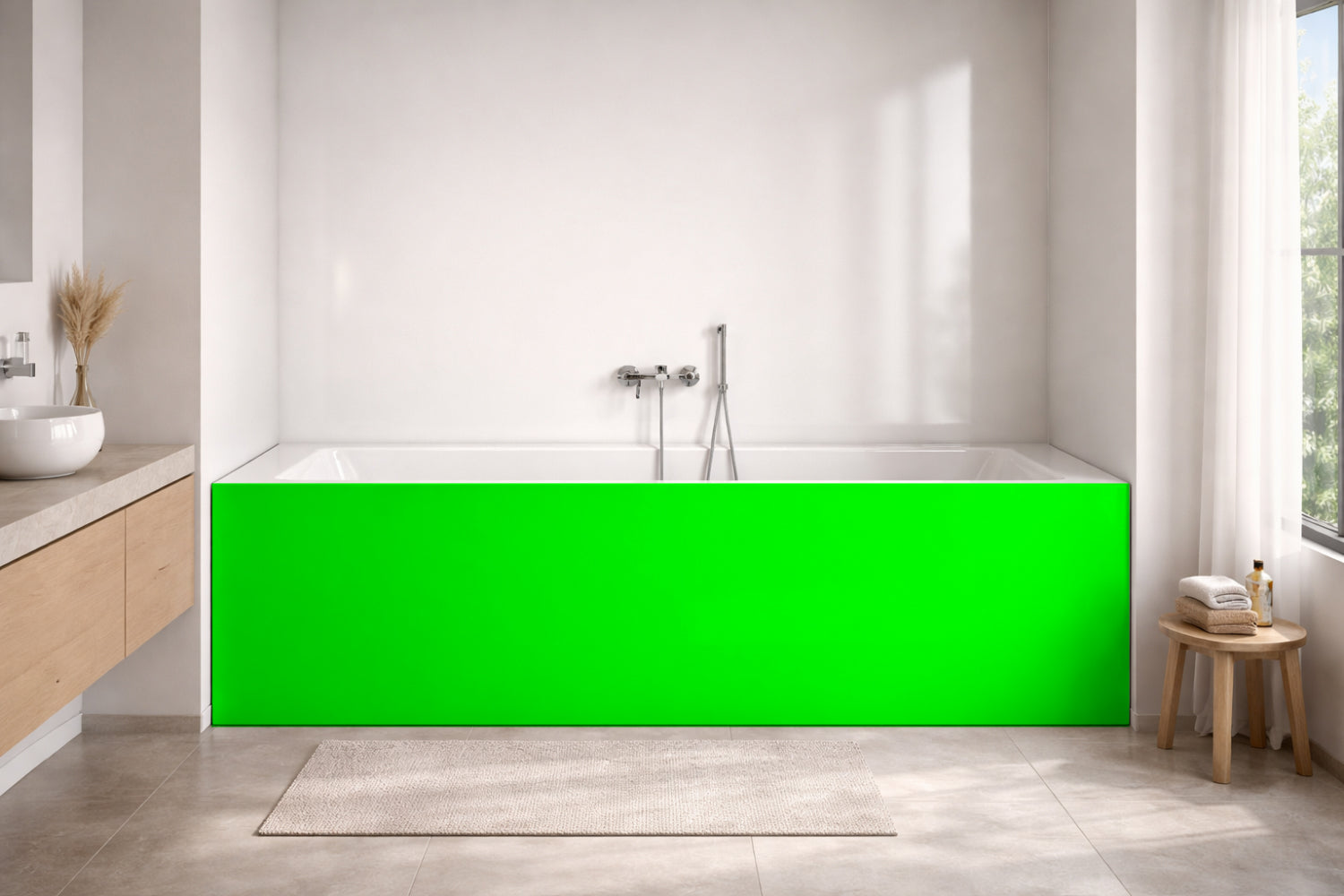 Badewannenverkleidung Einfarbig RAL 6038 Leuchtgrün