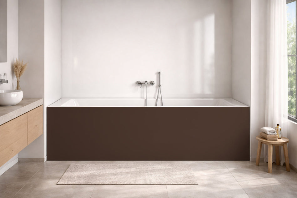 Badewannenverkleidung Einfarbig RAL 8028 Terrabraun