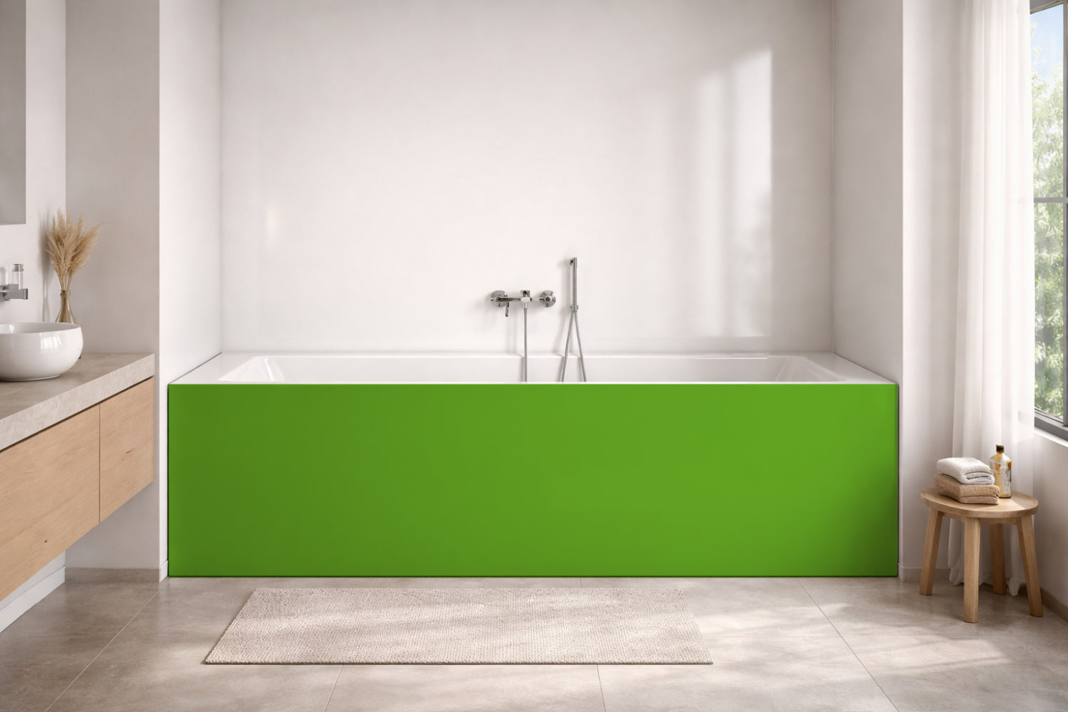 Badewannenverkleidung Einfarbig RAL 6017 Maigrün