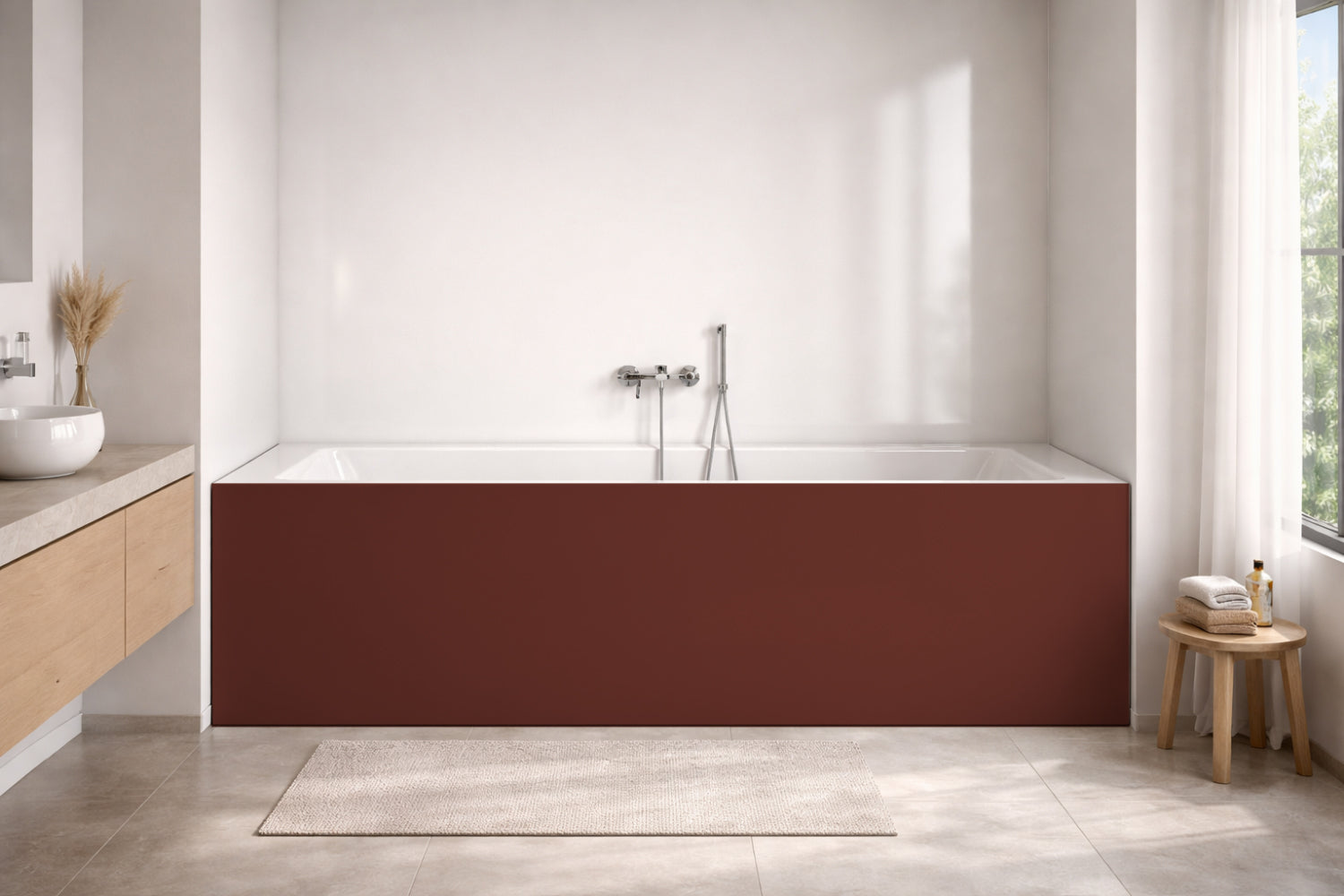 Badewannenverkleidung Einfarbig RAL 8012 Rotbraun