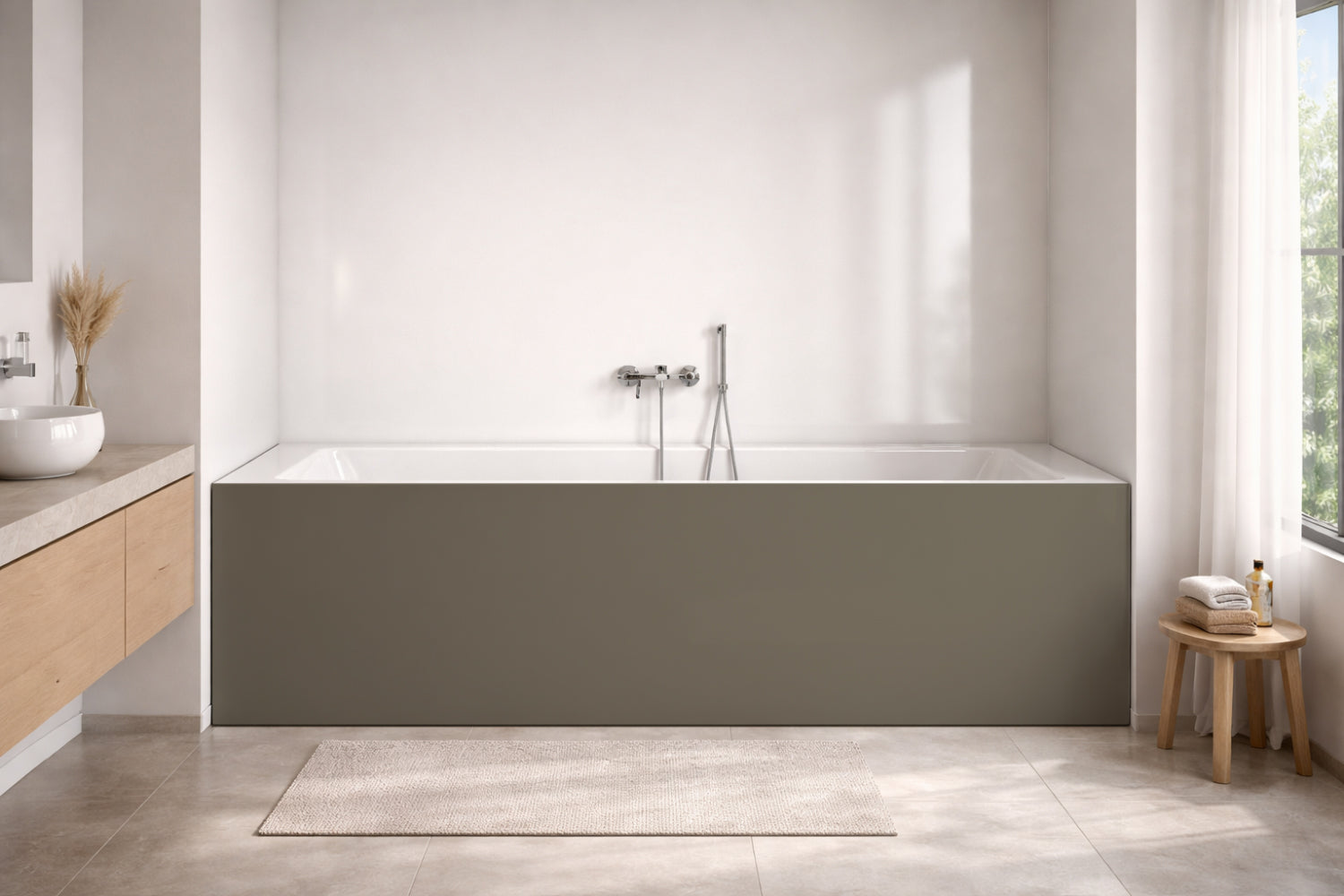 Badewannenverkleidung Einfarbig RAL 7006 Beigegrau