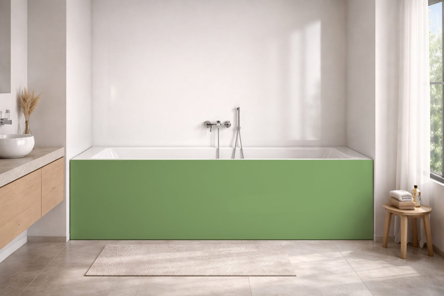 Badewannenverkleidung Einfarbig RAL 6021 Blassgrün