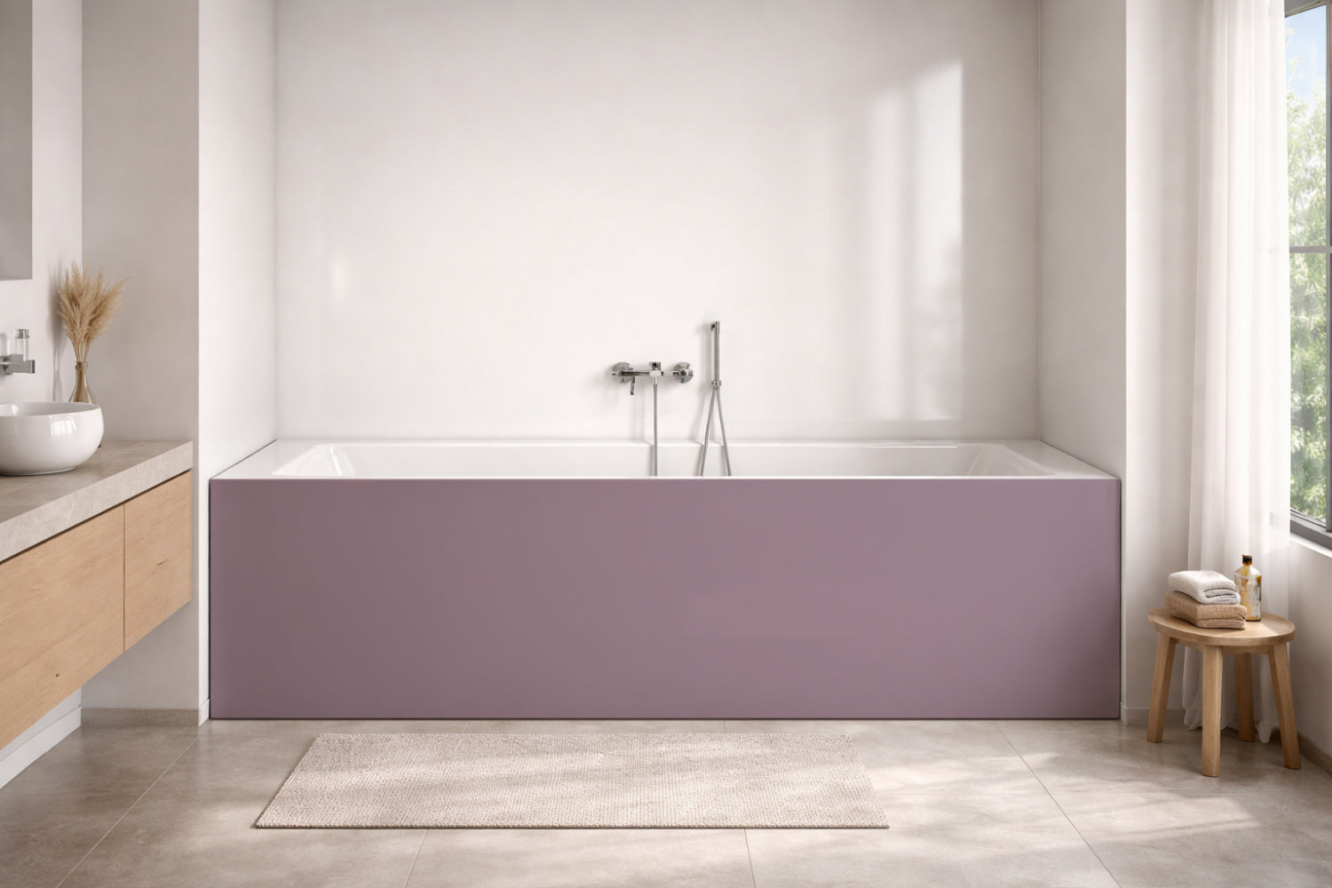 Badewannenverkleidung Einfarbig RAL 4009 Pastellviolett