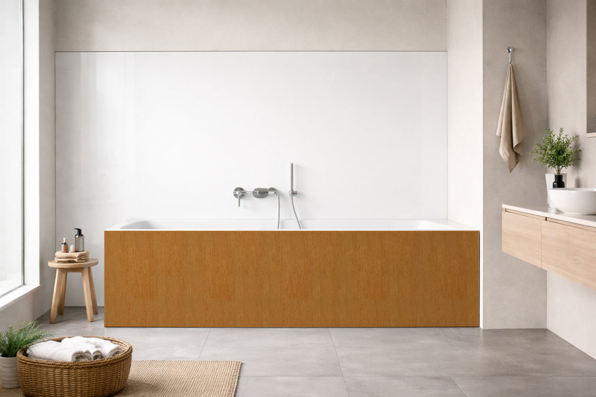 Badrückwand Holzoptik