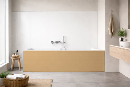 Badrückwand Holzoptik