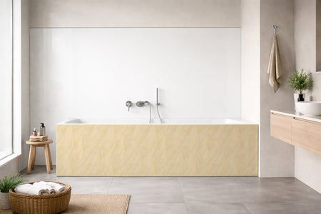 Badrückwand Holzoptik
