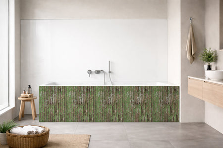Badrückwand Holzoptik