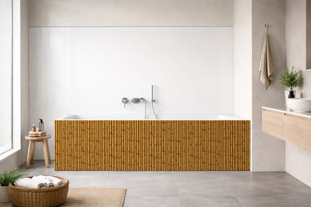 Badrückwand Holzoptik