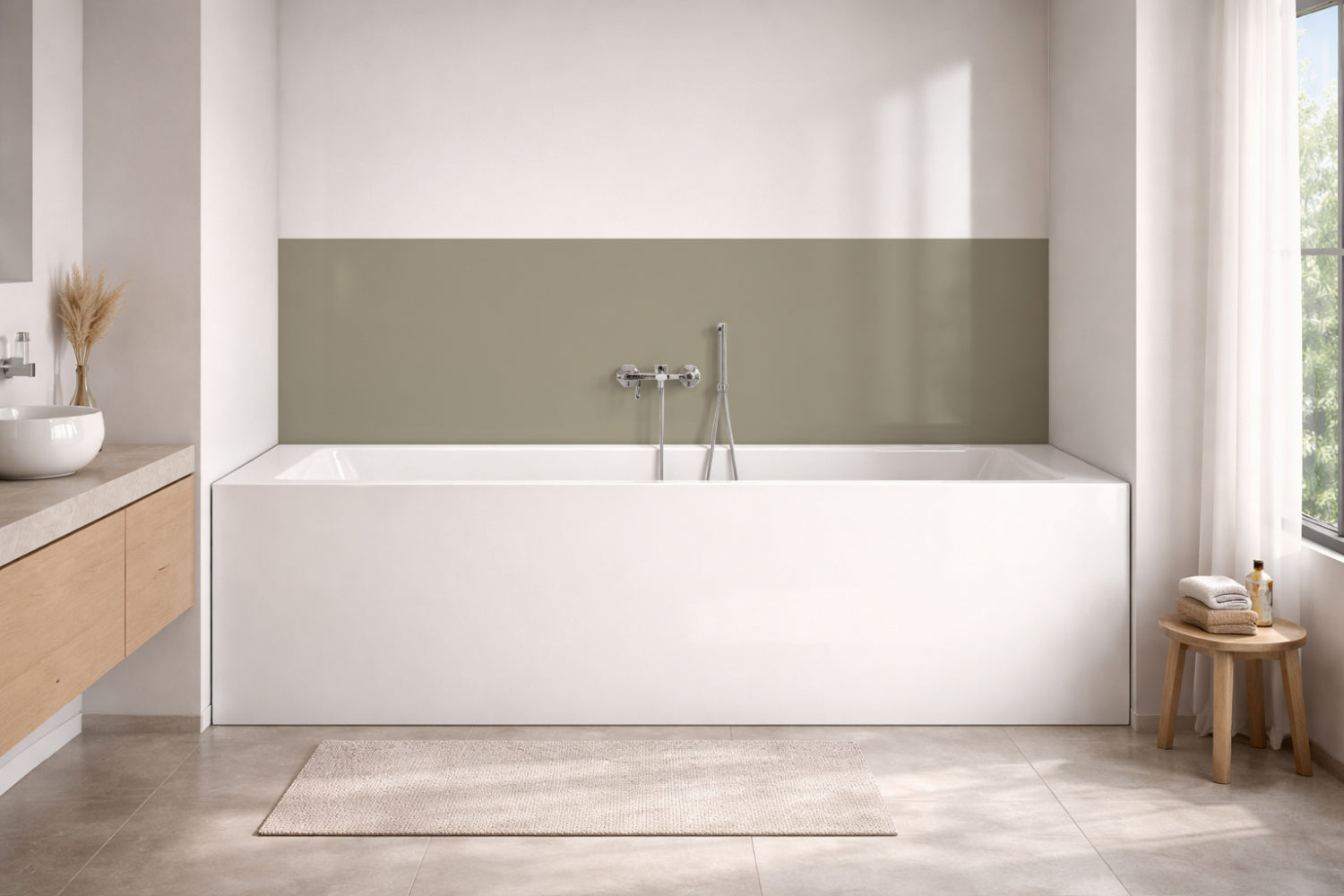 Badewannenverkleidung Einfarbig #A39F8B RAL 1035 (Perlbeige)